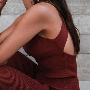 Zara red open back top